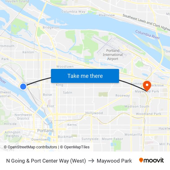 N Going & Port Center Way (West) to Maywood Park map