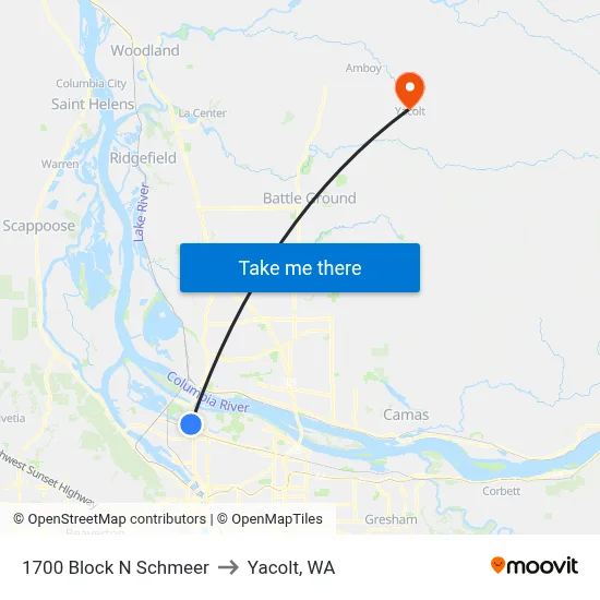 1700 Block N Schmeer to Yacolt, WA map