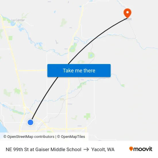 NE 99th St at Gaiser Middle School to Yacolt, WA map