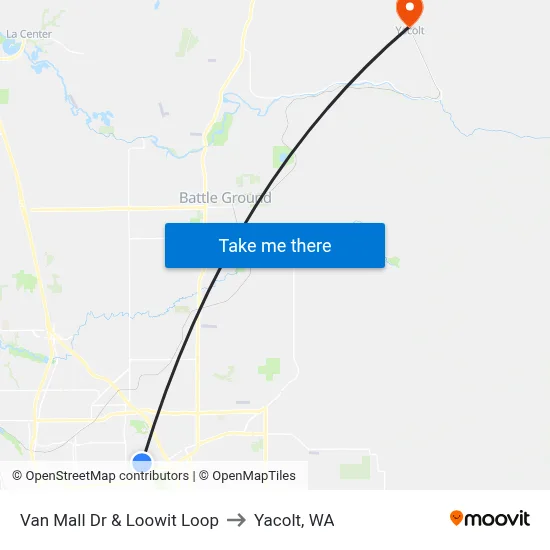 Van Mall Dr & Loowit Loop to Yacolt, WA map