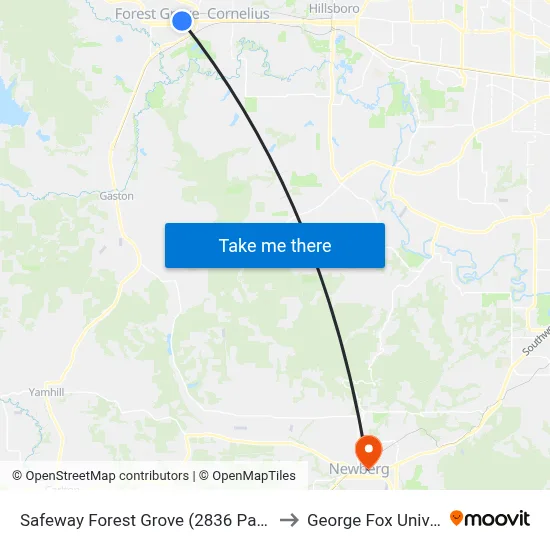Safeway Forest Grove (2836 Pacific Ave) to George Fox University map