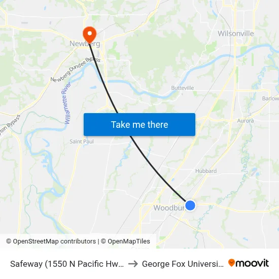 Safeway (1550 N Pacific Hwy) to George Fox University map