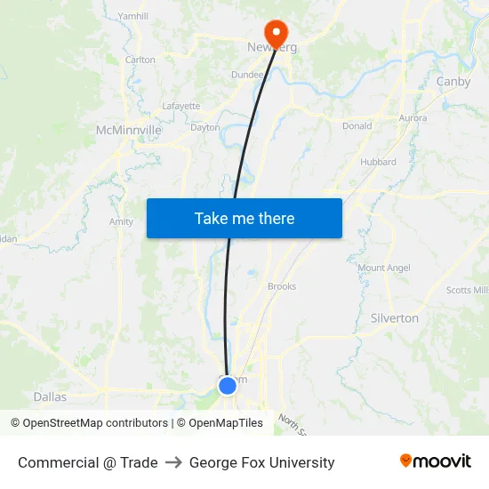 Commercial @ Trade to George Fox University map