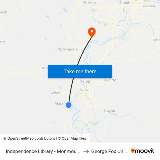 Independence Library - Monmouth St @ 2nd to George Fox University map