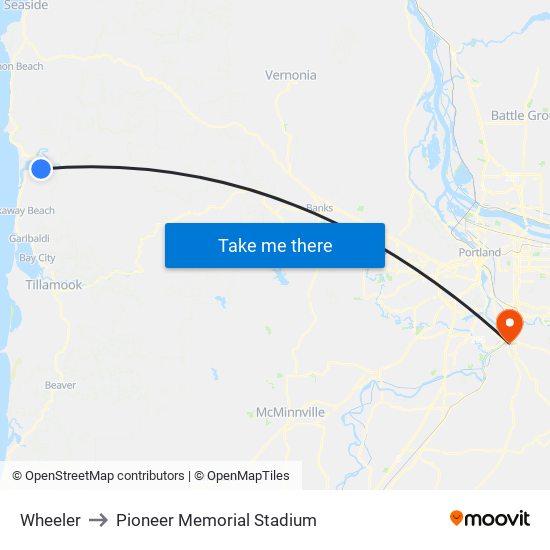 Wheeler to Pioneer Memorial Stadium map