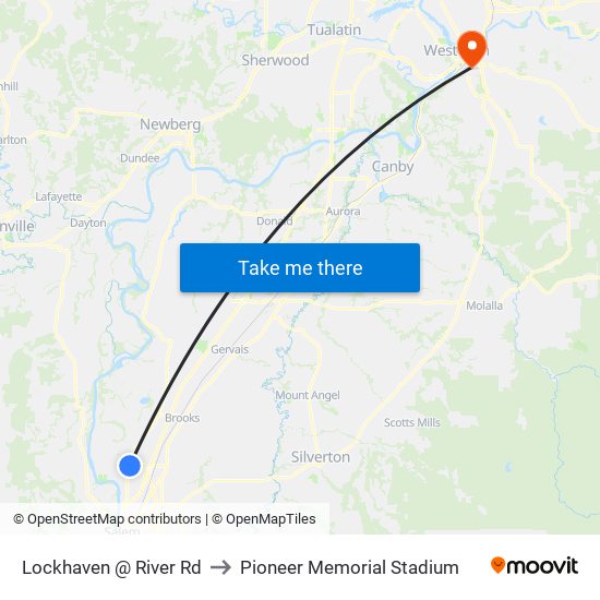 Lockhaven @ River Rd to Pioneer Memorial Stadium map