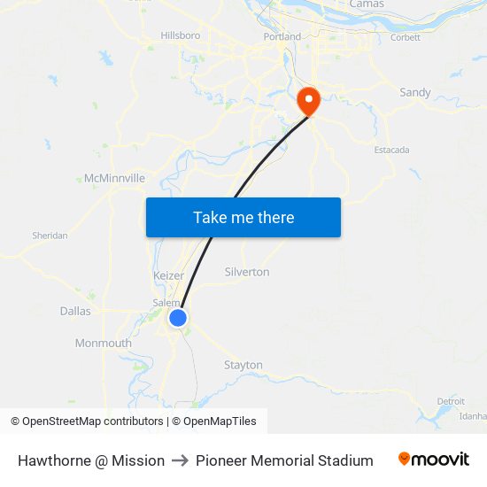 Hawthorne @ Mission to Pioneer Memorial Stadium map