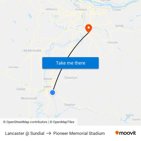 Lancaster @ Sundial to Pioneer Memorial Stadium map