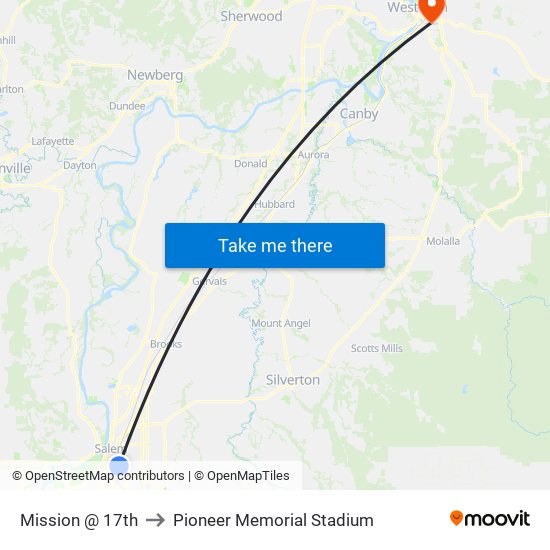 Mission @ 17th to Pioneer Memorial Stadium map