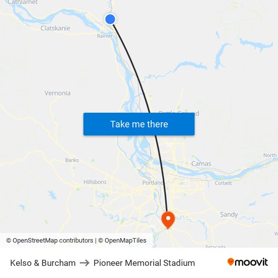 Kelso  & Burcham to Pioneer Memorial Stadium map