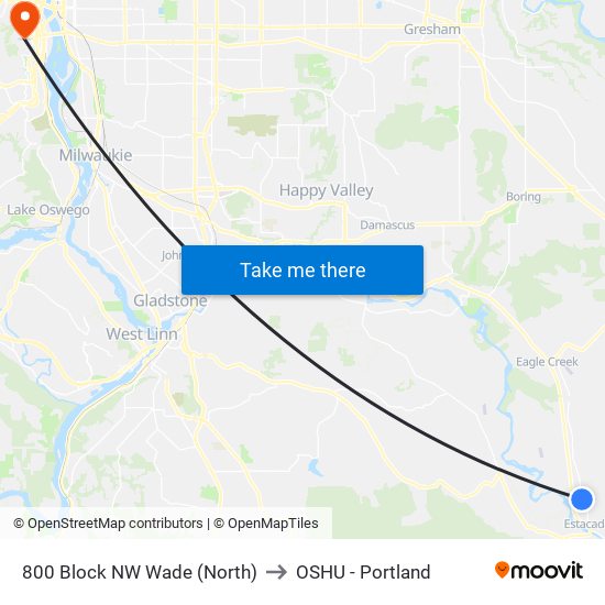 800 Block NW Wade (North) to OSHU - Portland map