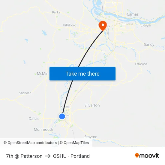 7th @ Patterson to OSHU - Portland map