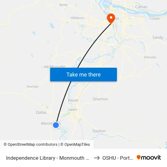 Independence Library - Monmouth St @ 2nd to OSHU - Portland map