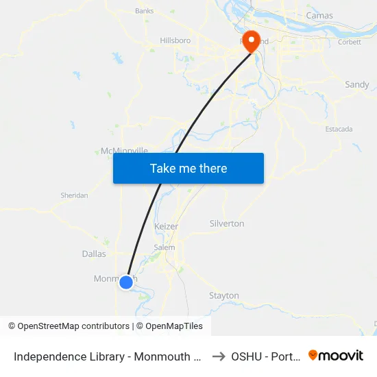 Independence Library - Monmouth St @ 2nd to OSHU - Portland map