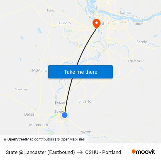 State @ Lancaster (Eastbound) to OSHU - Portland map