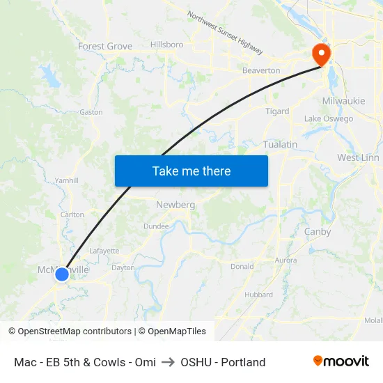 Mac - EB 5th & Cowls - Omi to OSHU - Portland map