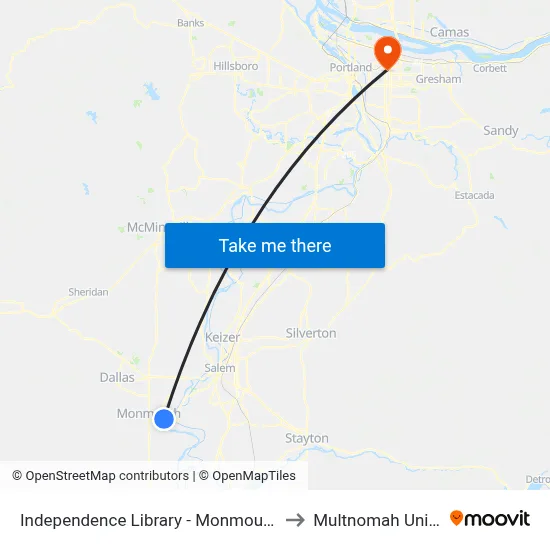 Independence Library - Monmouth St @ 2nd to Multnomah University map