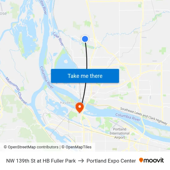 NW 139th St at HB Fuller Park to Portland Expo Center map