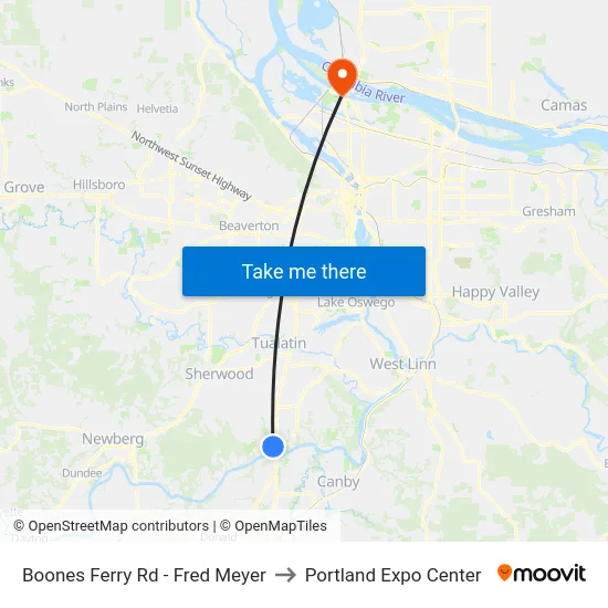 Boones Ferry Road @ Old Town Square - Northbound to Portland Expo Center map