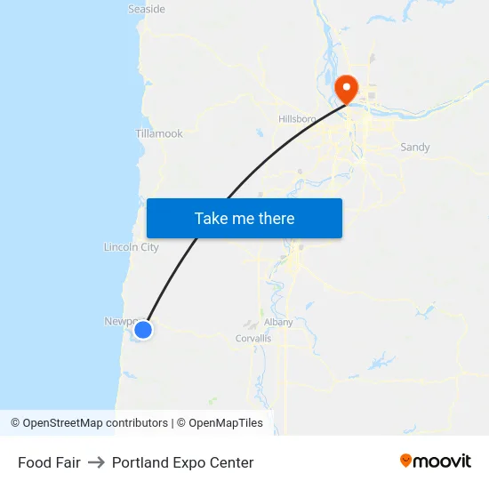 Food Fair to Portland Expo Center map