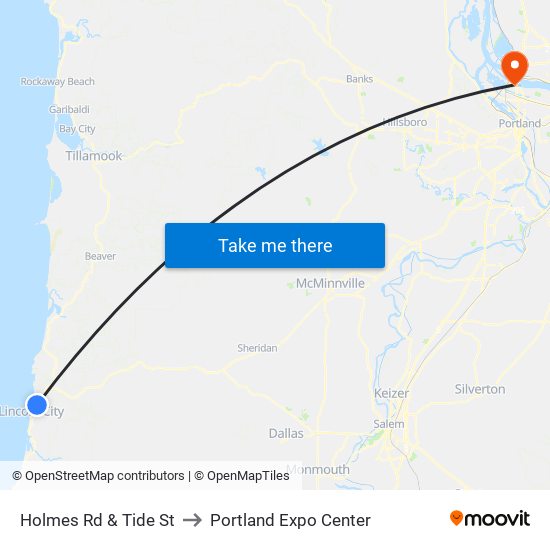 Holmes Rd & Tide St to Portland Expo Center map