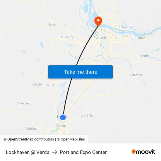 Lockhaven @ Verda to Portland Expo Center map