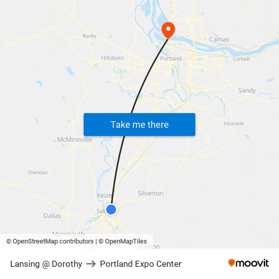Lansing @ Dorothy to Portland Expo Center map