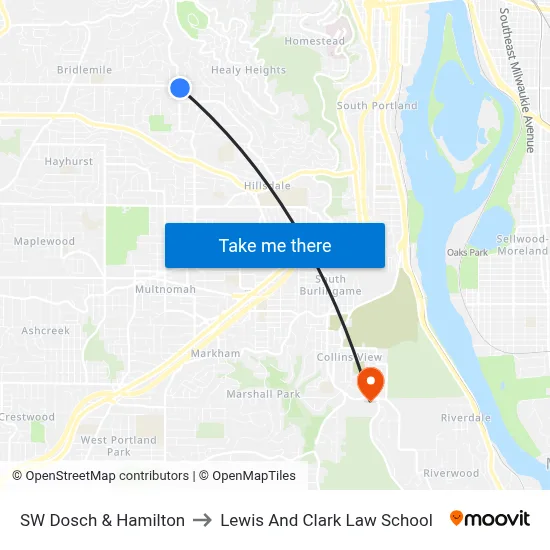 SW Dosch & Hamilton to Lewis And Clark Law School map