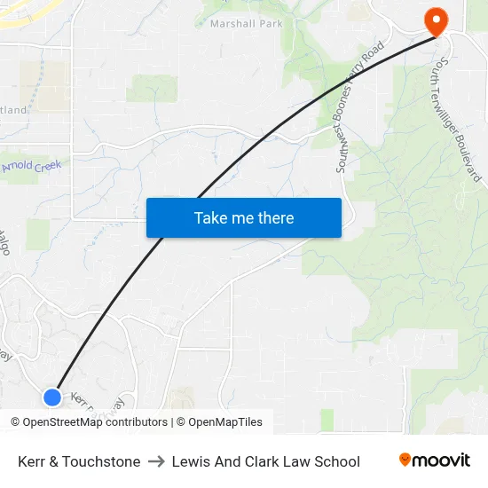 Kerr & Touchstone to Lewis And Clark Law School map