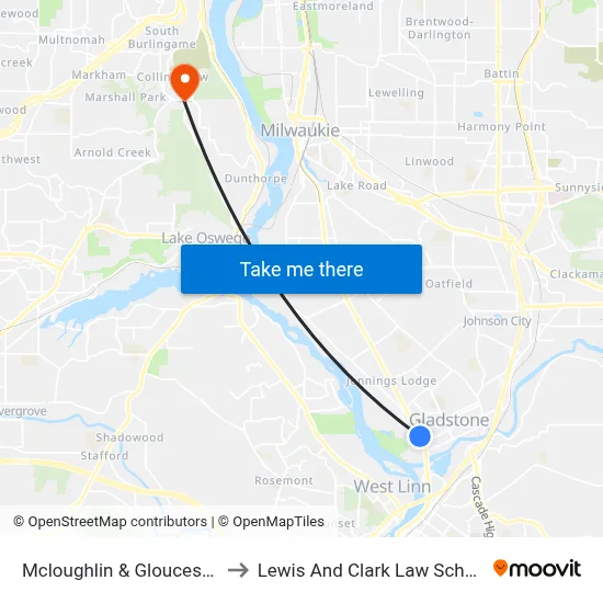 Mcloughlin & Gloucester to Lewis And Clark Law School map