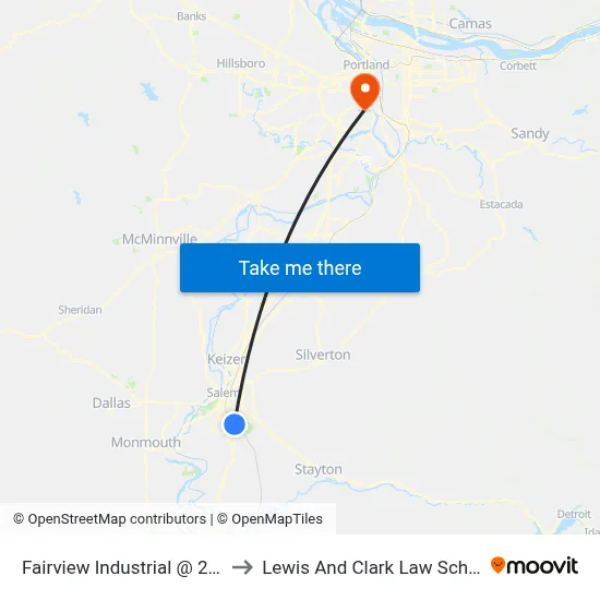 Fairview Industrial @ 27th to Lewis And Clark Law School map