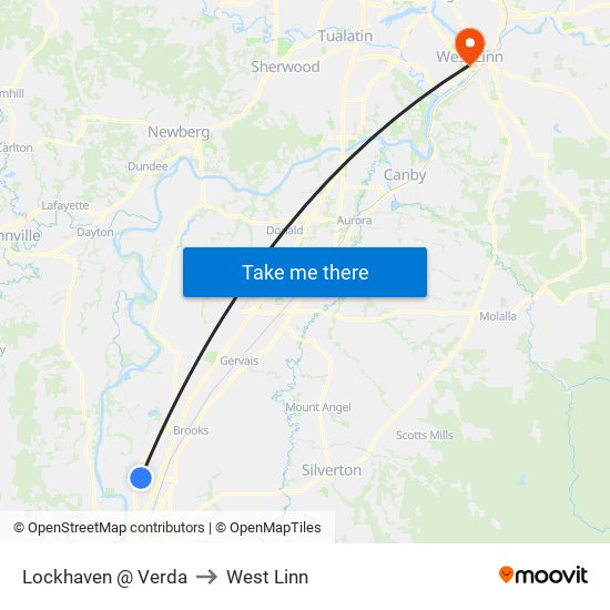 Lockhaven @ Verda to West Linn map