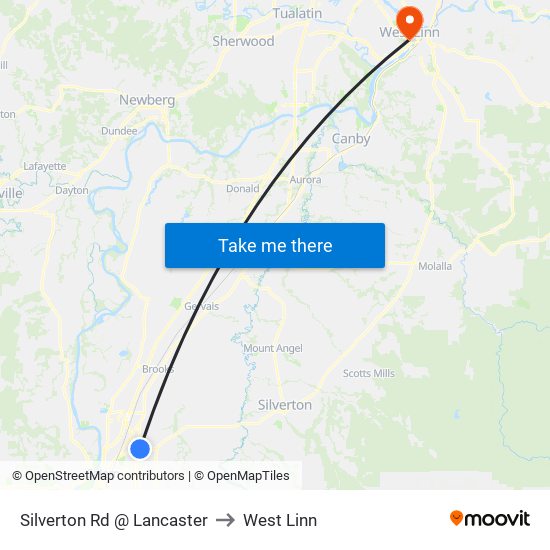 Silverton Rd @ Lancaster to West Linn map