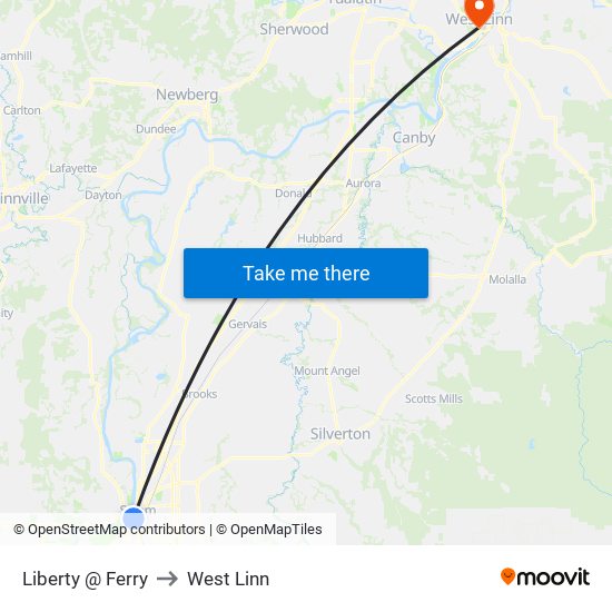 Liberty @ Ferry to West Linn map
