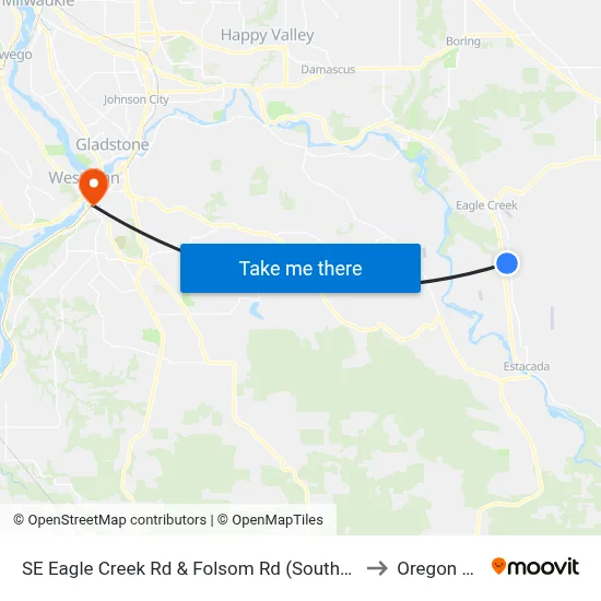 SE Eagle Creek Rd & Folsom Rd (Southbound) to Oregon City map