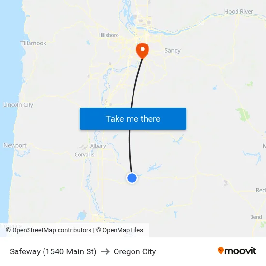 Safeway (1540 Main St) to Oregon City map