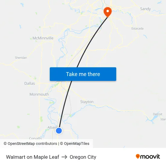 Walmart on Maple Leaf to Oregon City map