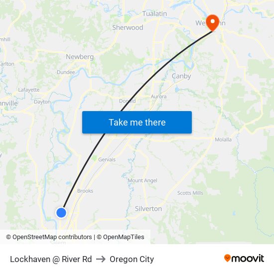 Lockhaven @ River Rd to Oregon City map