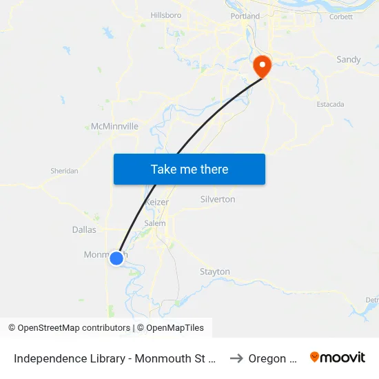 Independence Library - Monmouth St @ 2nd to Oregon City map