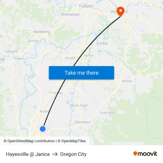 Hayesville @ Janice to Oregon City map