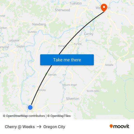 Cherry @ Weeks to Oregon City map