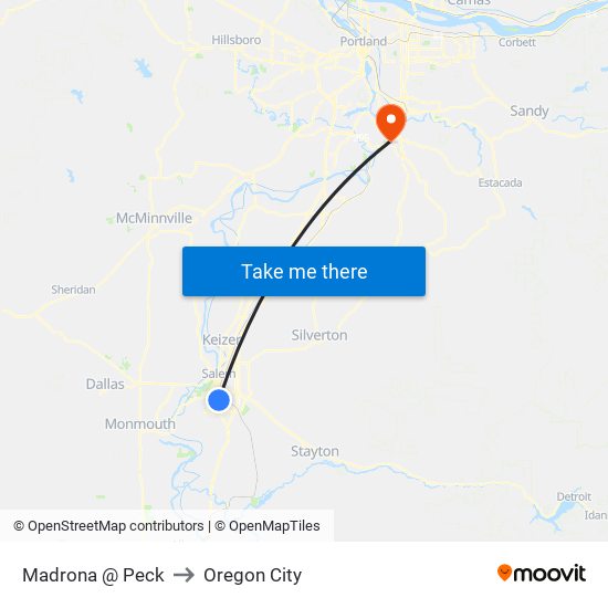 Madrona @ Peck to Oregon City map