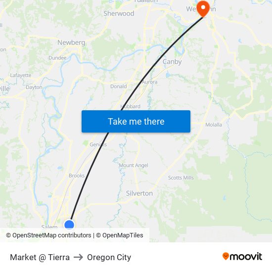 Market @ Tierra to Oregon City map
