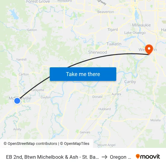 EB 2nd, Btwn Michelbook & Ash - St. Barnabas to Oregon City map