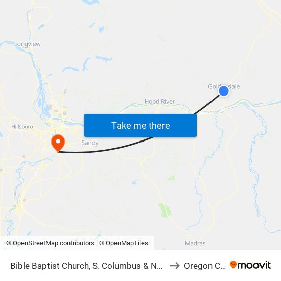 Bible Baptist Church, S. Columbus & Nesbitt to Oregon City map