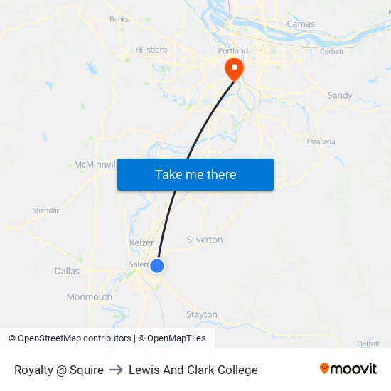 Royalty @ Squire to Lewis And Clark College map