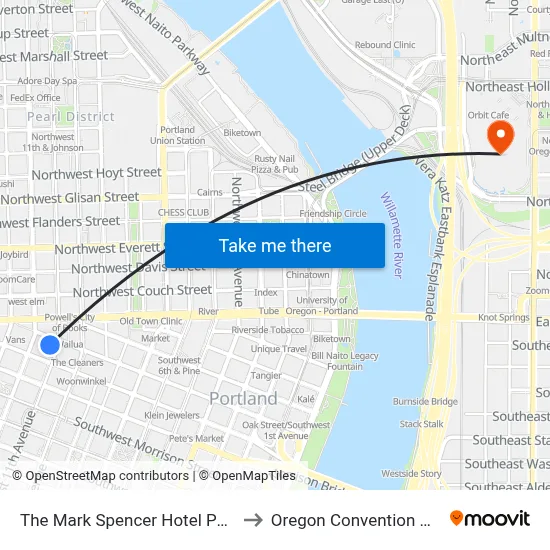 The Mark Spencer Hotel Portland to Oregon Convention Center map