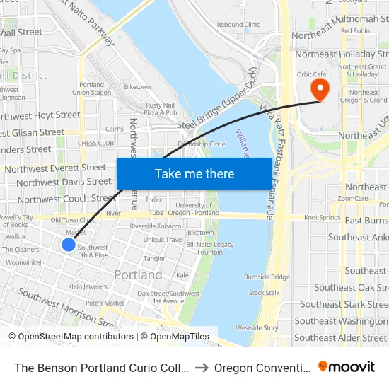 The Benson Portland Curio Collection by Hilton to Oregon Convention Center map