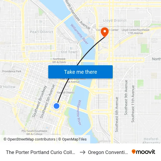 The Porter Portland Curio Collection By Hilton to Oregon Convention Center map