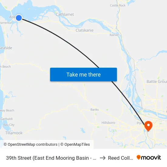 39th Street (East End Mooring Basin - Pier 39) to Reed College map